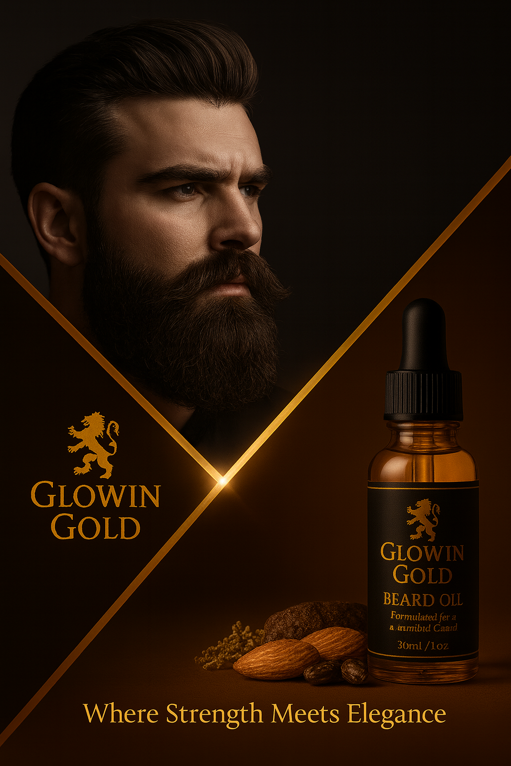 Glowin Gold Beard Oil | Thick, Strong & Healthy Beard