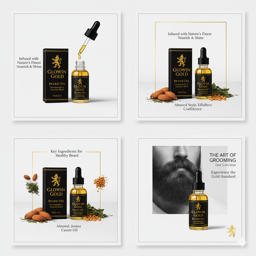 Glowin Gold Beard Oil | Thick, Strong & Healthy Beard